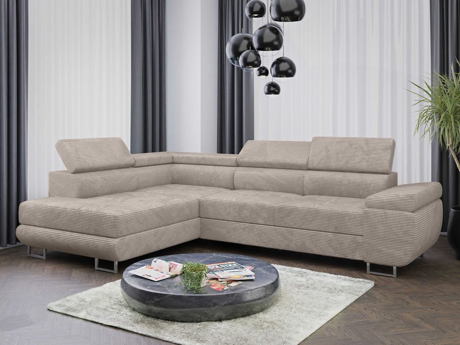 Narożnik Sofa Anton L funkcja spania delfin Cosmic3 sprezyna falista