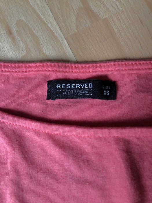 Koszulka z długim rękawem z nadrukiem, longsleeve różowy Reserved