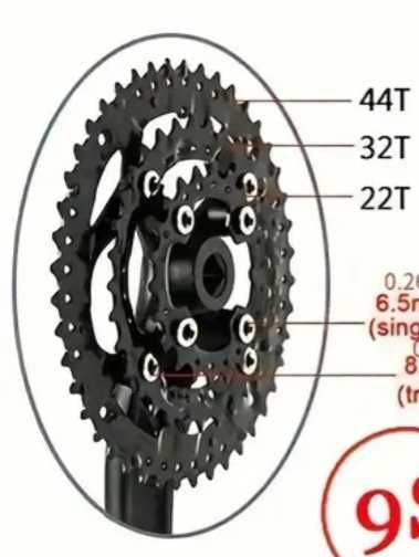 Zębatka zębatki tarcze blaty korby 22 32 44 nowe stalowe 104/64BCD