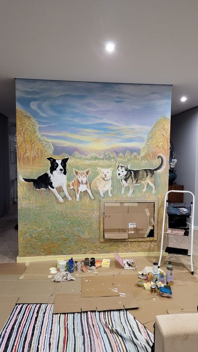 Pintura artística em parede.