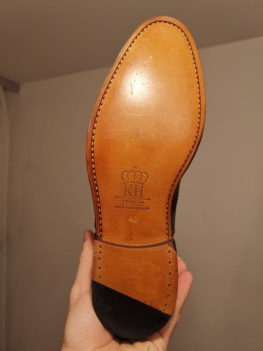 Buty Brogsy Brogue Oxford Królewski Herb KH 304 Ciemnobrązowe r 42 No