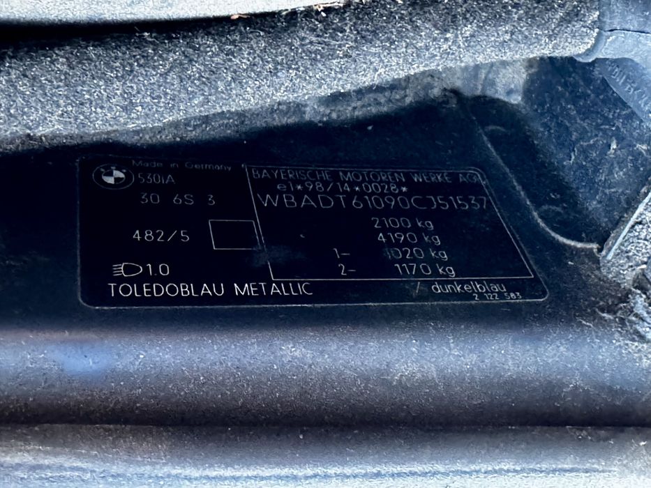 BMW e39 530i Sedan – Toledoblau Metallic – 2001 – 218 000 km