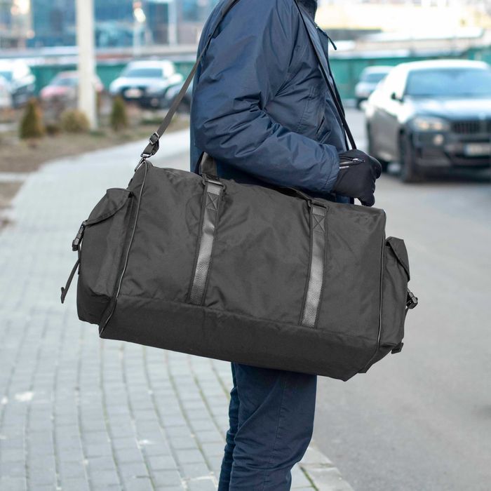 Дорожня сумка Сross на 55 літрів чорна тканина