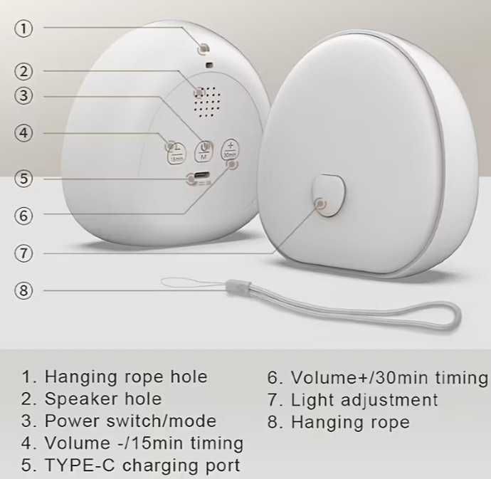 HIT – nowa lampka LED z dźwiękiem – biały szum, wielokolorowa