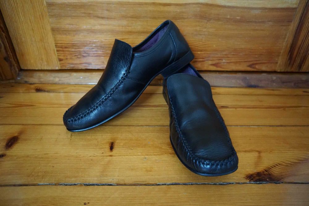 Urbane buty męskie półbuty mokasyny skóra 42 41 dł 27 cm