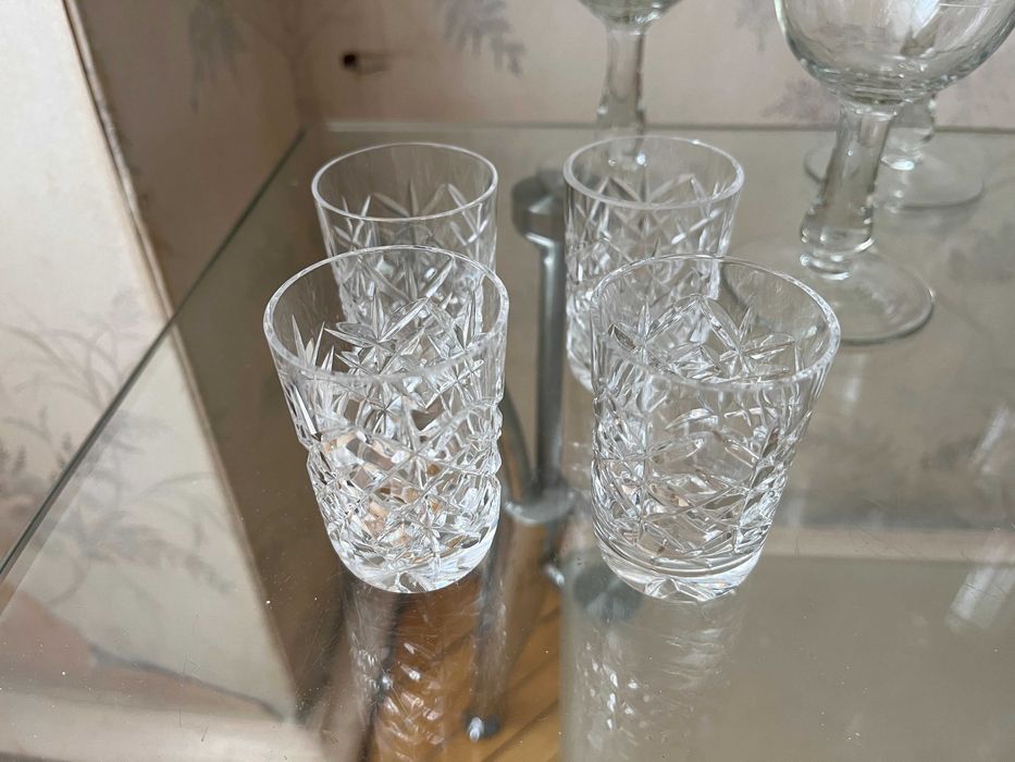 Хрустальные бокалы, рюмки,  СССР.