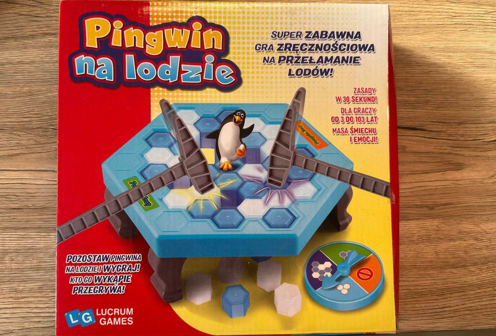 Pingwin na Lodzie - zręcznościowa gra planszowa dla dzieci