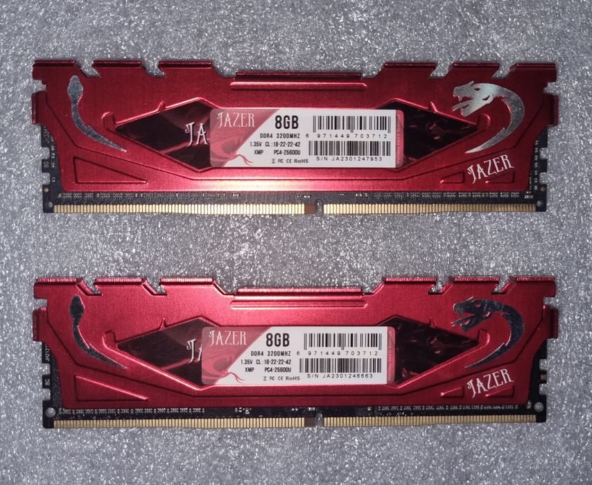 Оперативна пам'ять Jazer DDR4 16gb 2x8 3200mhz