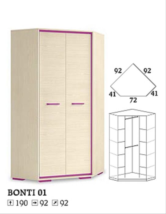 Szafa narożna Bonti wrzos