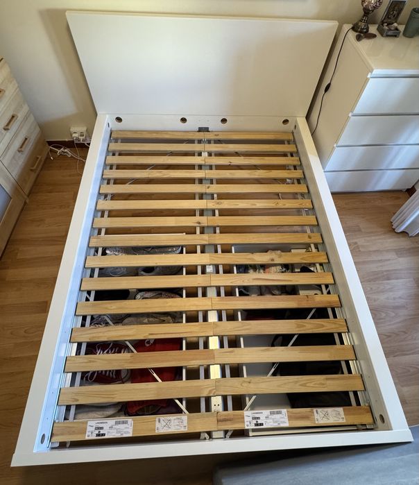 Cama de casal MALM Branca + 2 Gavetas