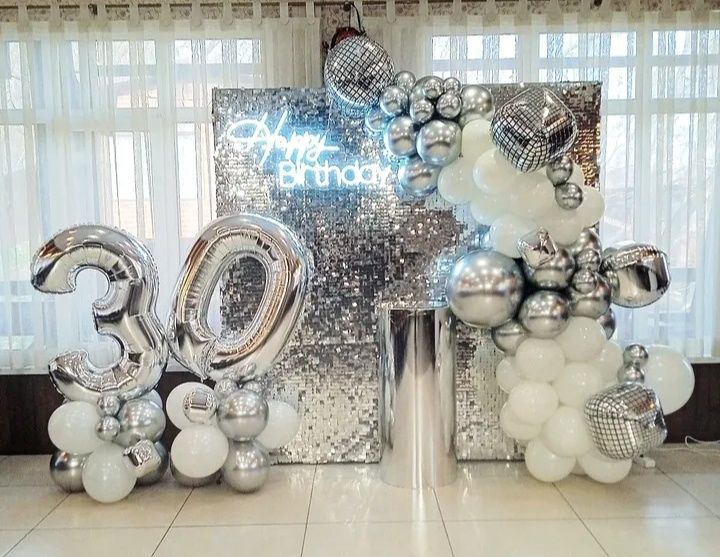 Фотозона на день народження, ювілей, хрестини, весілля, Букети з кульо