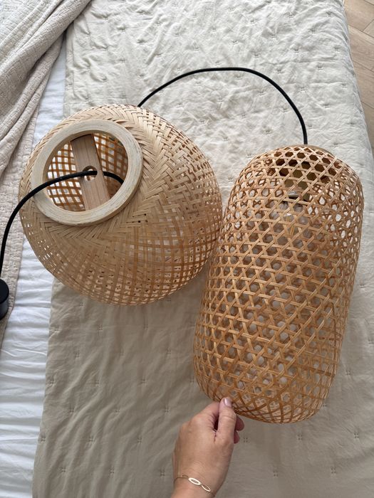 Zestaw dwóch lamp, bambus, boho. Okazja!