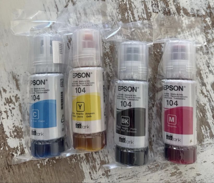 Conjunto de 4 pacotes selados de tinta EPSON para impressora