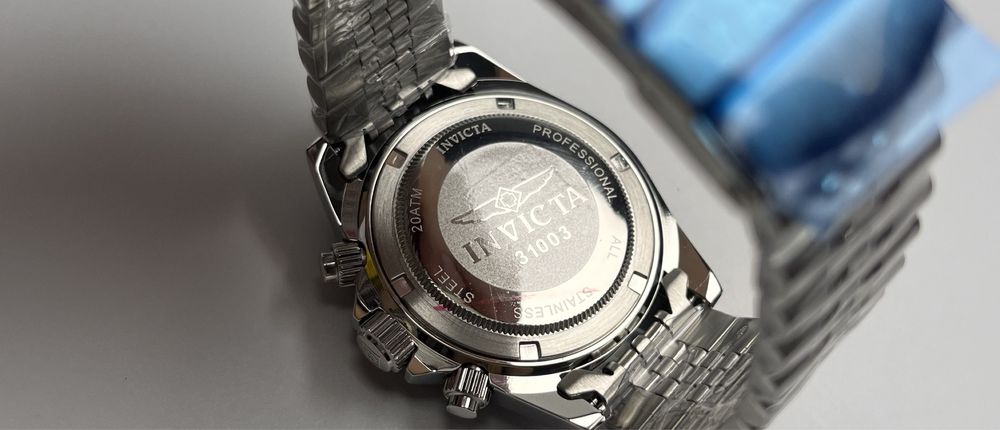 Invicta 31003, чоловічий сріблястий годинник, інвікта хронограф