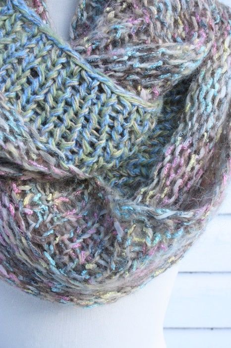 Komin handmade rękodzieło melanż z wełną