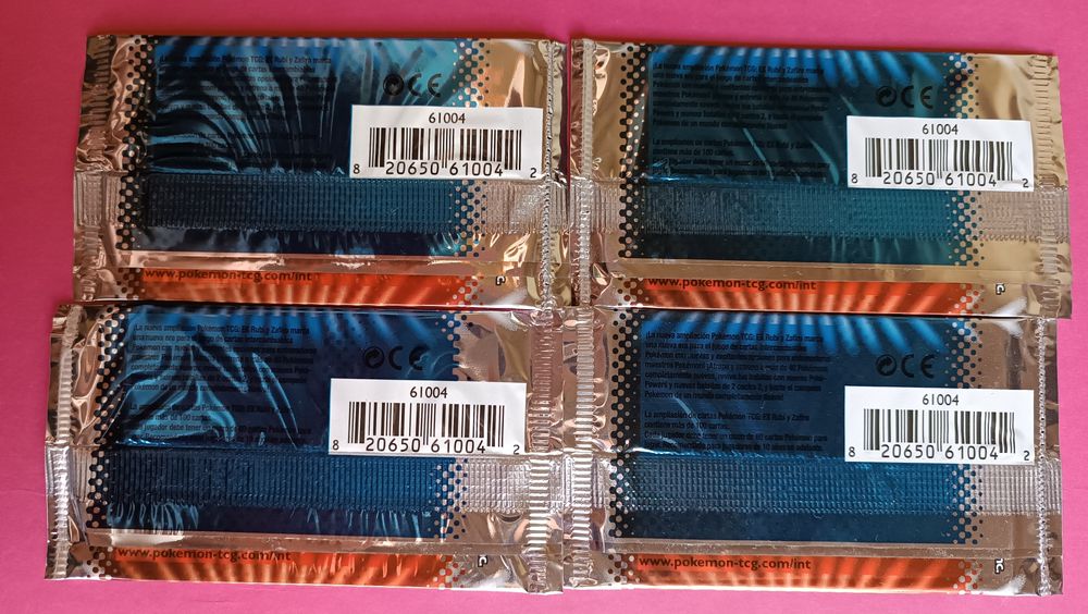 Pokémon Selados conjunto 4 boosters Ex Ruby & Sapphire Art Set 2004