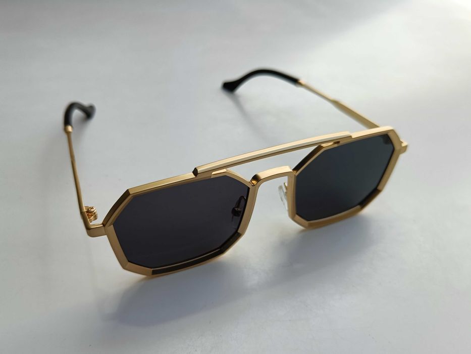 Okulary przeciwsłoneczne prostokątne steampunk retro punk - ICON.