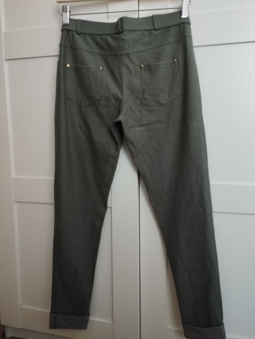 Cienkie legginsy khaki 40 bawełna Select