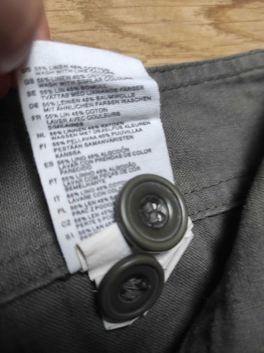 Spodnie len+bawełna H&M szeroka nogawka 36
