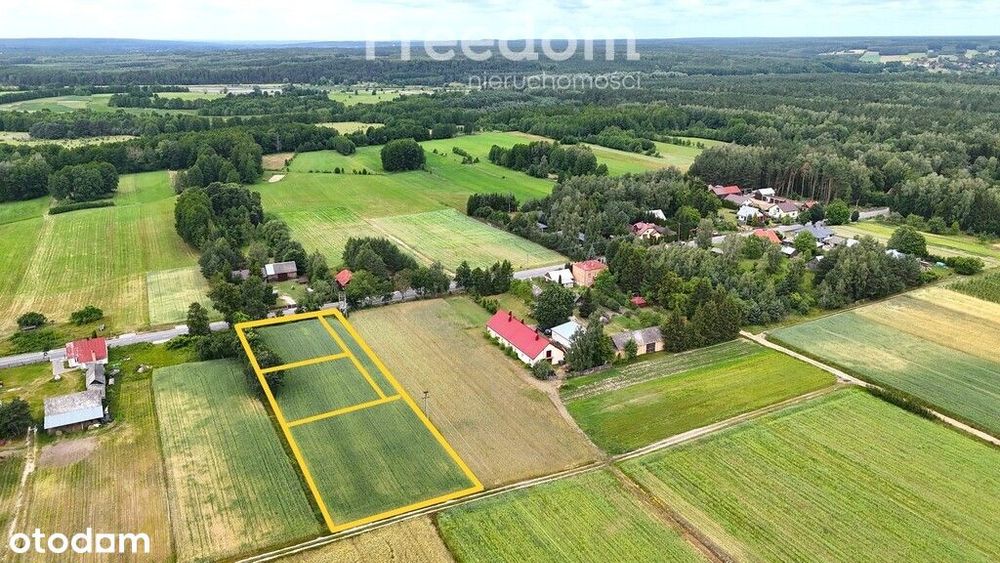 Działka w Borsukach 1800 m2 WZ nieopodal rzeki Bug