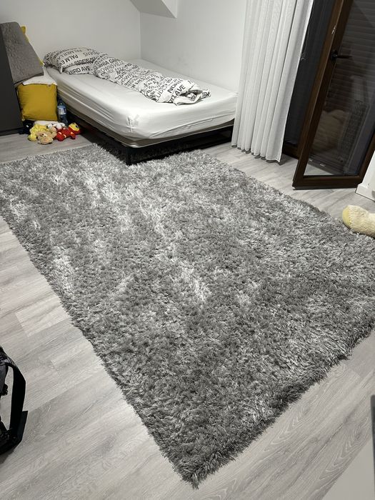 Dywan shaggy 200x300 cm szary – gruby, miękki, długie włosie