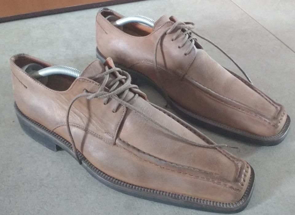 buty brązowe skórzane do garnituru r.41