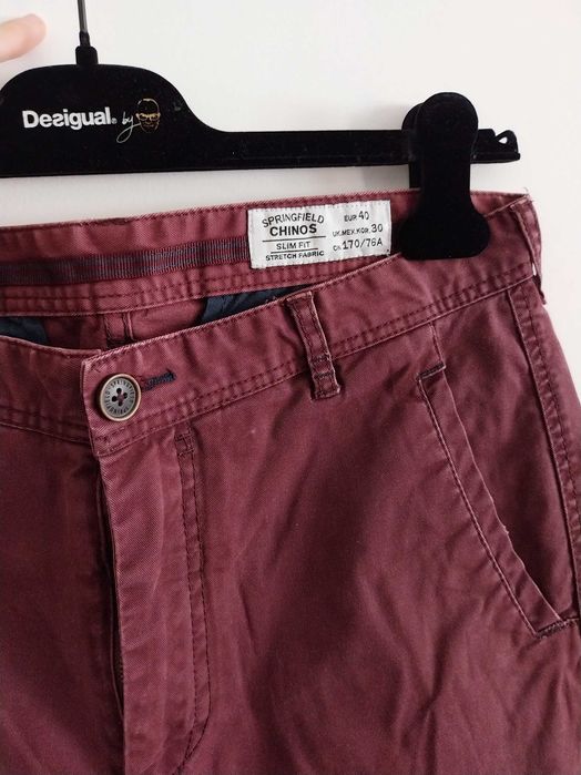 Calças chinos Bordeaux, Springfield, tamanho 40 Santo António dos