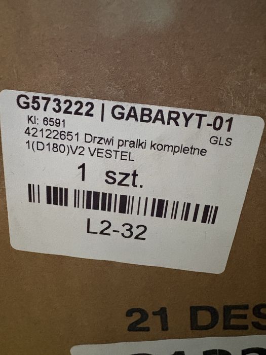 2x Drzwi do pralki części Sharp ES-FD8145W5-PL