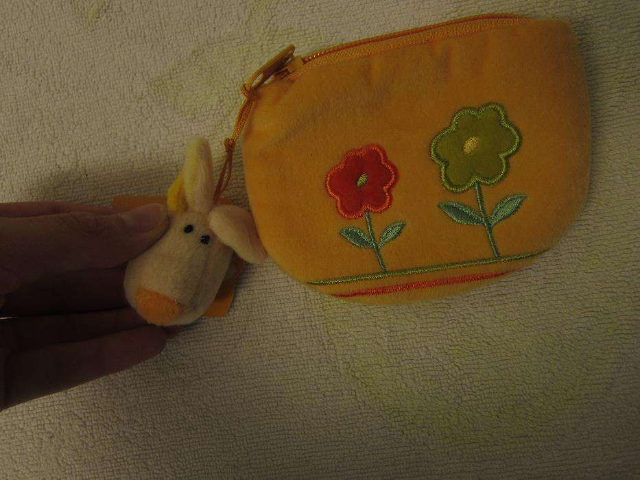 Estojo Setita Laranja com fecho 18 cm x 10 cm NOVO