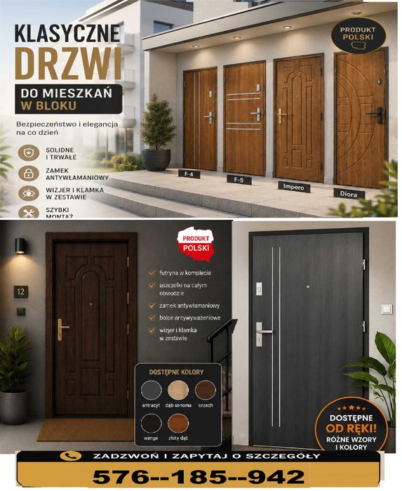 Drzwi zewnętrzne-wejściowe z montażem GRATIS ,ANTYWŁAMANIOWE