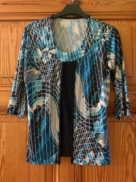 Niebieska bluzka ze zdobieniami XL