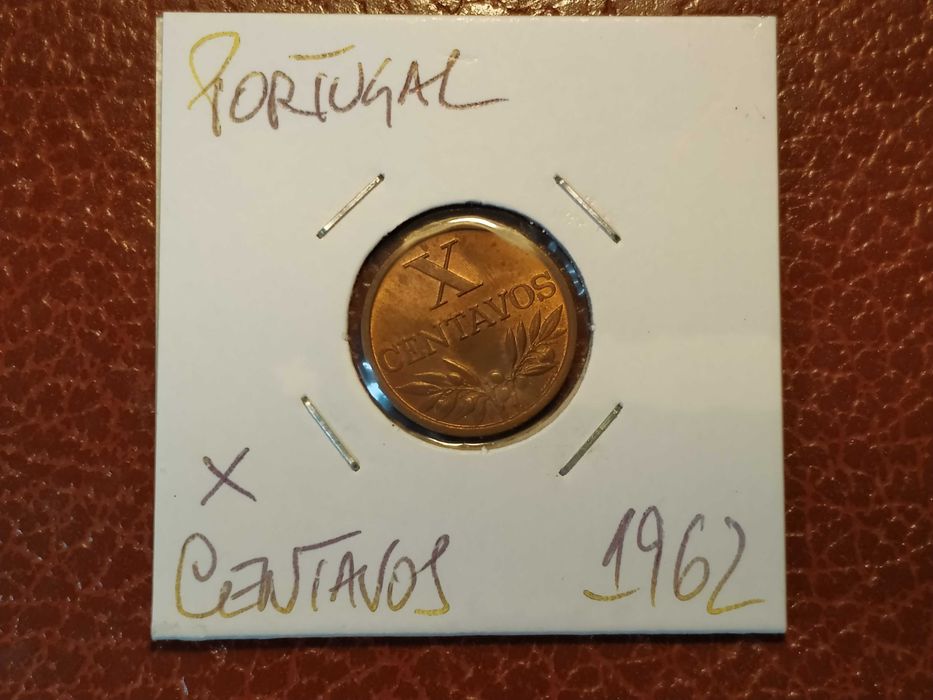 B245 moeda de X (10) centavos de 1962 em bronze - Portugal