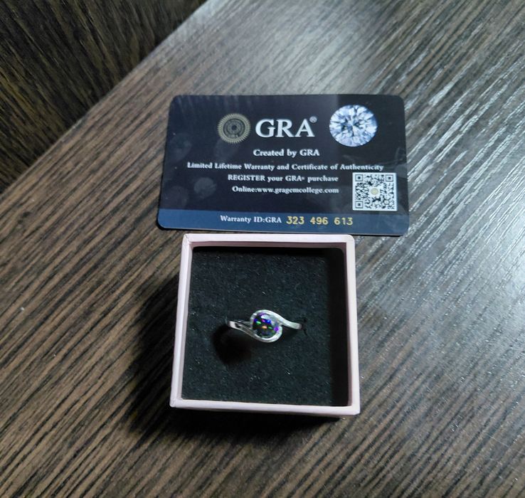 Каблучка срібна перстень з муасанітом