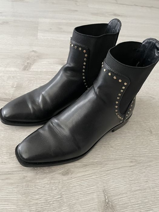 Botki sztyblety czarne  Zara z dzetami 37