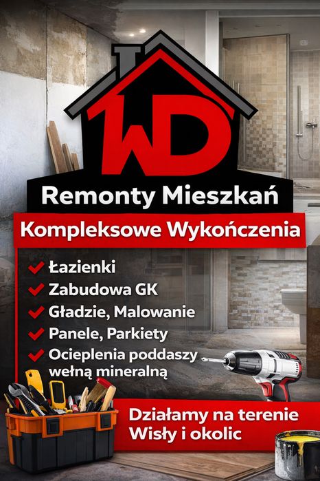 Wykończenia wnętrz | Remonty | Płytki, GK, Gładzie | Wisła i okolice