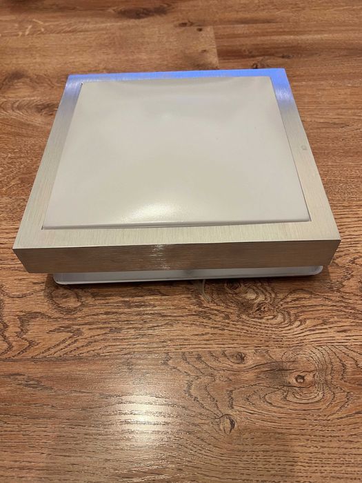 3x lampy LED kwadratowe srebrno-białe