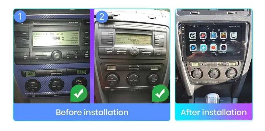 Rádio 10" Skoda Octavia 2 A5 android CARPLAY WIFI GPS 2/32GB NOVO