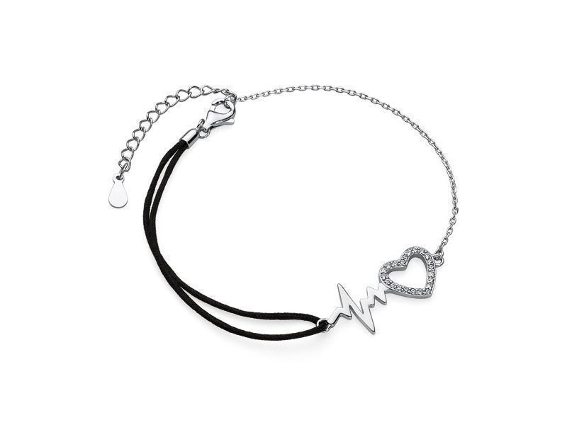 Bransoletka Celebrytka Bawełna Tętno Bicie Serca Z1533B_B