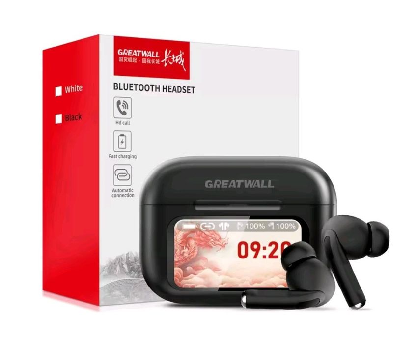 Навушники бездротові стерео Bluetooth5.3 вакуумні, кольоровий дисплей