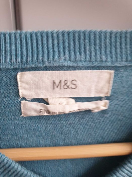 Turkusowy bawełniany sweter M&S 2XL męski