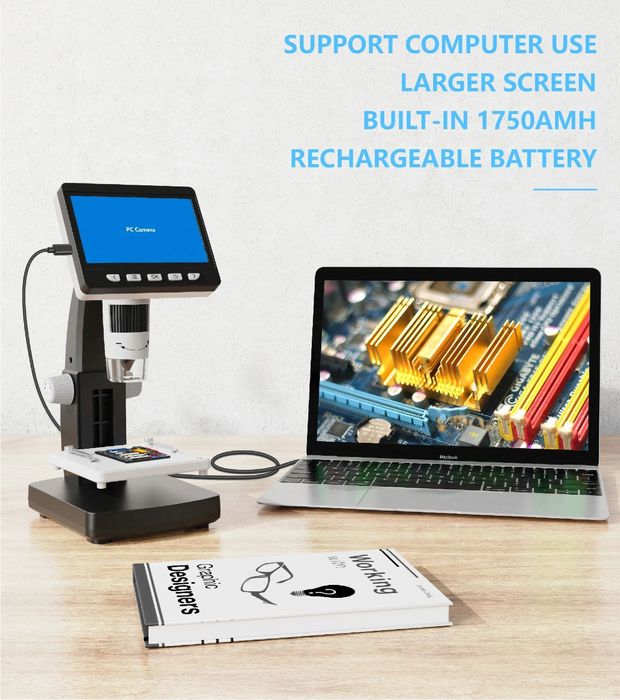 Мікроскоп цифровий Inscam 4.3 дюйма / Микроскоп 1000 крат