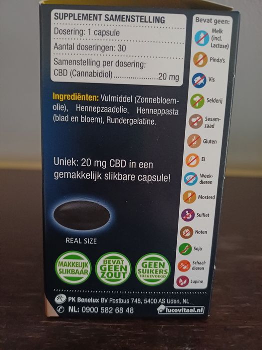 Lucovitaal Olej konopny CBD w kapsułkach CBD 20mg 30 Caps