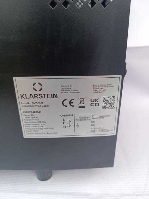 Elektronika sterowanie i wyświetlacz do lodówki Klarstein Bellevin 8