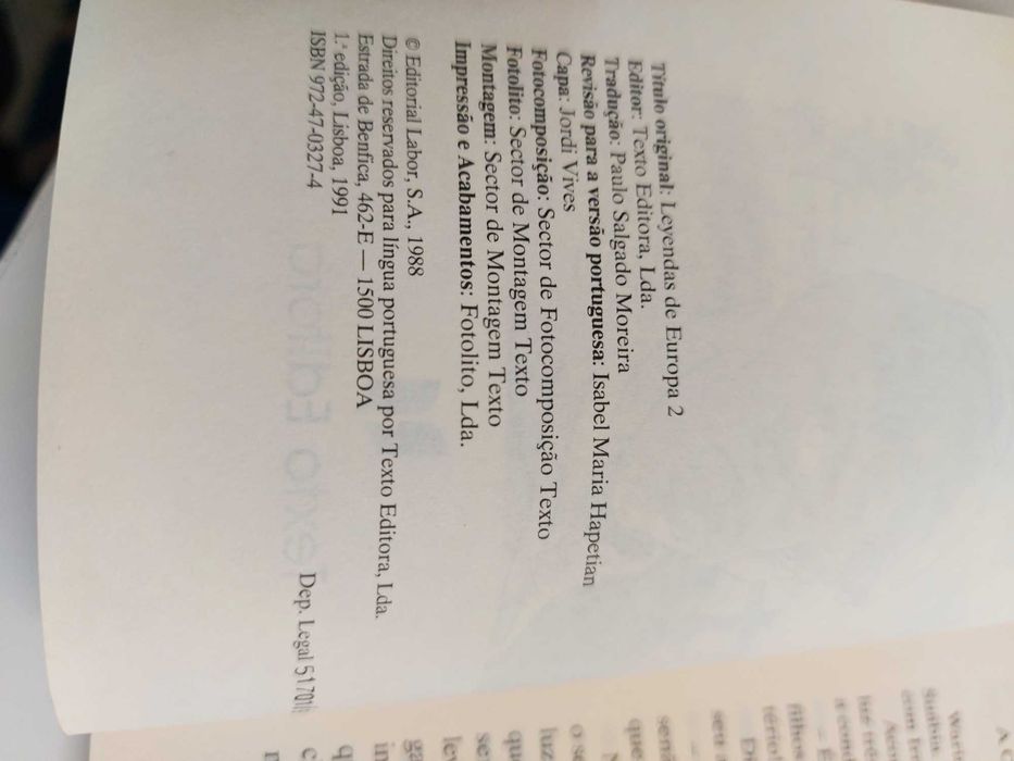 Livro lendas da Europa