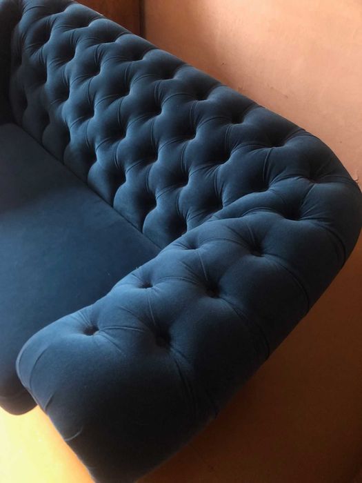 Luksusowa Sofa Chesterfield 2-osobowa, Welur Agata Meble