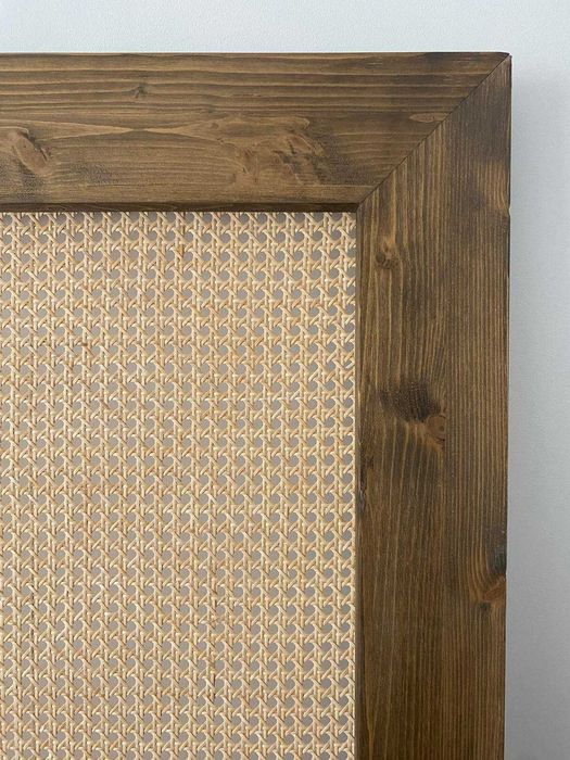 Cabeceira cama madeira e ratan