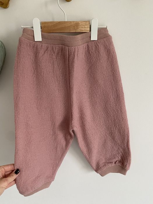 Spodnie wełna 100% noa noa 92 luźne pudrowy róż