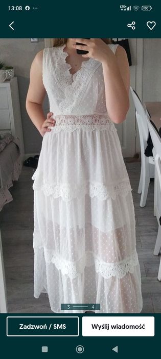 Sukienka biała maxi