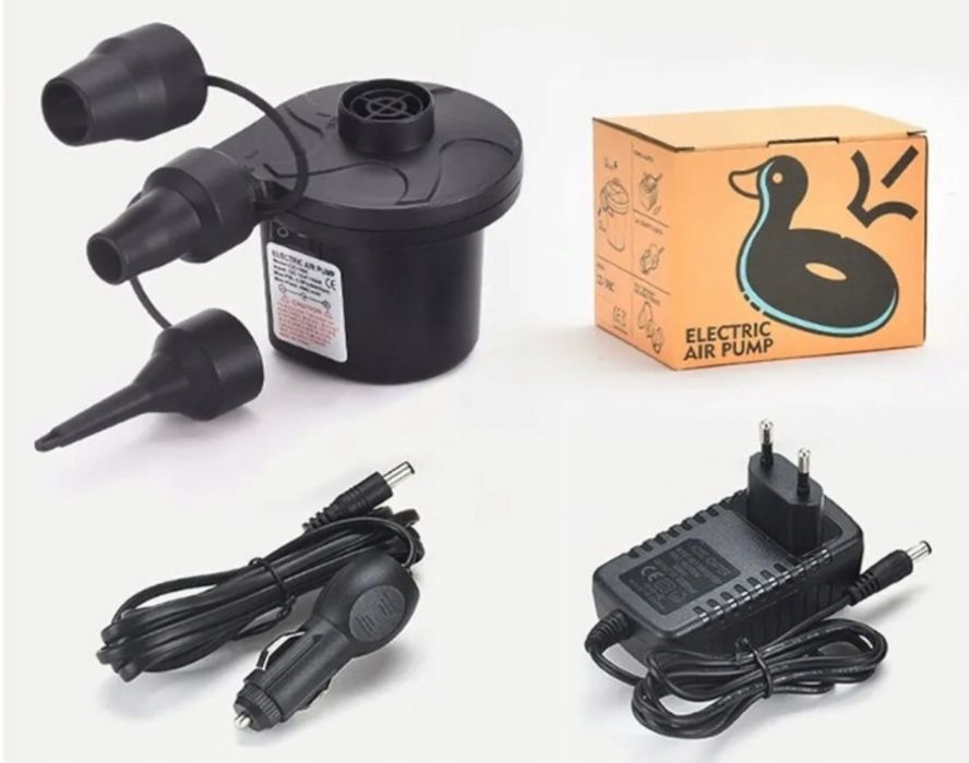 Elektryczna pompka powietrza 2w1 z 3 dyszami do materaca basenu