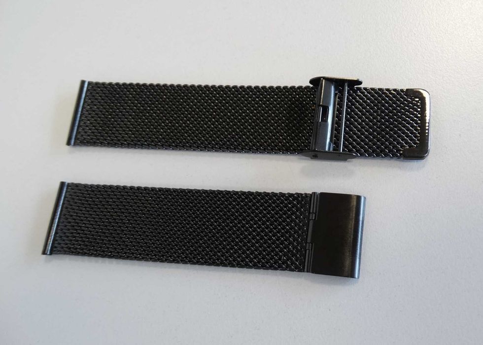 Bransoleta mesh 24mm do zegarka siatkowa czarna PVD milano